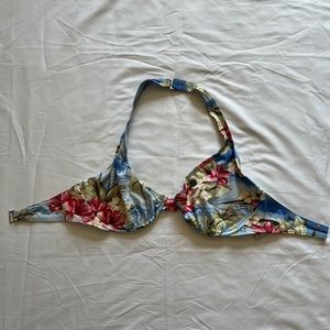 Hawaiian Print Swimsuit Top with Hooks